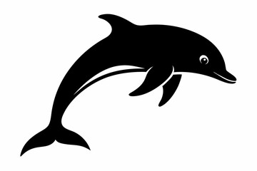 Dolphin vector illustration, dolphin jumping isolated on white, Dolphin silhouette, Dolphin vector art