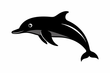 Dolphin vector illustration, dolphin jumping isolated on white, Dolphin silhouette, Dolphin vector art