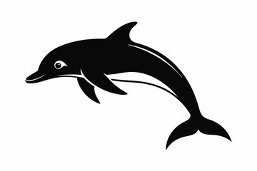 Dolphin vector illustration, dolphin jumping isolated on white, Dolphin silhouette, Dolphin vector art