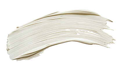 Close-up of an Elegant White Paint Stroke with Intricate Textures on a Transparent Background.
