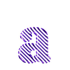 White symbol with dark purple diagonal ultra thin straps. letter a