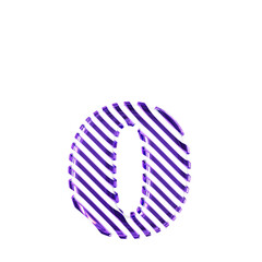 White symbol with dark purple diagonal ultra thin straps. letter o