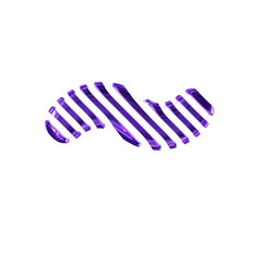 White symbol with dark purple diagonal ultra thin straps