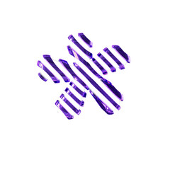 White symbol with dark purple diagonal ultra thin straps