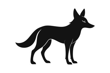 Jackal vector illustration, Jackal jumping isolated on white, Jackal silhouette, Jackal vector art
