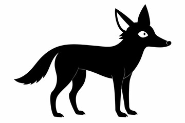 Jackal vector illustration, Jackal jumping isolated on white, Jackal silhouette, Jackal vector art