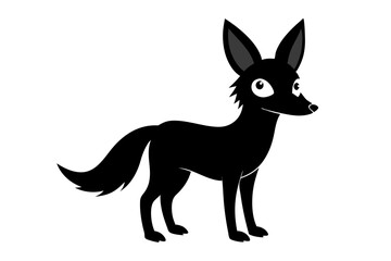 Jackal vector illustration, Jackal jumping isolated on white, Jackal silhouette, Jackal vector art
