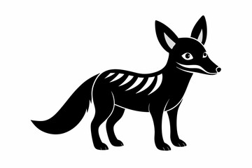 Jackal vector illustration, Jackal jumping isolated on white, Jackal silhouette, Jackal vector art