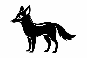 Jackal vector illustration, Jackal jumping isolated on white, Jackal silhouette, Jackal vector art