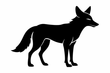 Jackal vector illustration, Jackal jumping isolated on white, Jackal silhouette, Jackal vector art
