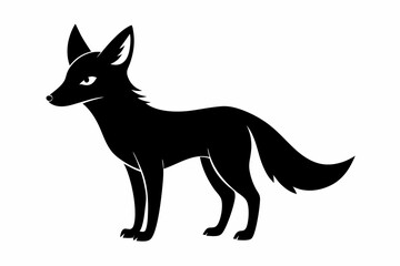 Jackal vector illustration, Jackal jumping isolated on white, Jackal silhouette, Jackal vector art