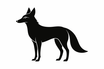 Jackal vector illustration, Jackal jumping isolated on white, Jackal silhouette, Jackal vector art