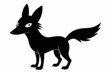 Jackal vector illustration, Jackal jumping isolated on white, Jackal silhouette, Jackal vector art