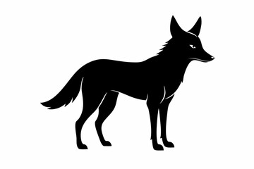 Jackal vector illustration, Jackal jumping isolated on white, Jackal silhouette, Jackal vector art