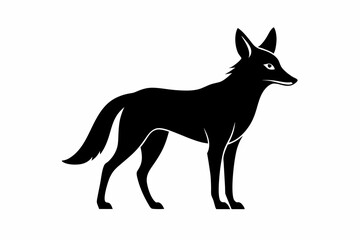 Jackal vector illustration, Jackal jumping isolated on white, Jackal silhouette, Jackal vector art