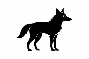 Jackal vector illustration, Jackal jumping isolated on white, Jackal silhouette, Jackal vector art