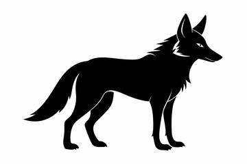 Jackal vector illustration, Jackal jumping isolated on white, Jackal silhouette, Jackal vector art
