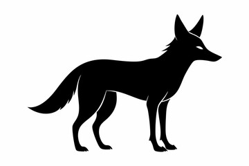 Jackal vector illustration, Jackal jumping isolated on white, Jackal silhouette, Jackal vector art