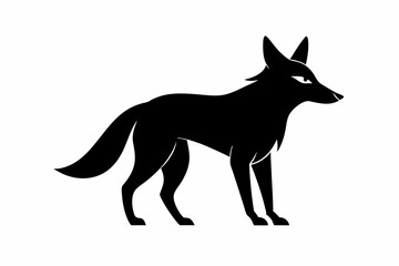 Jackal vector illustration, Jackal jumping isolated on white, Jackal silhouette, Jackal vector art