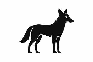 Jackal vector illustration, Jackal jumping isolated on white, Jackal silhouette, Jackal vector art