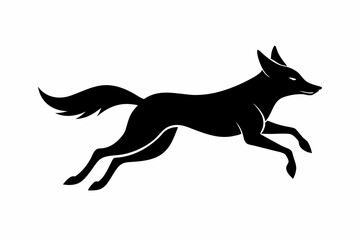 Jackal vector illustration, Jackal jumping isolated on white, Jackal silhouette, Jackal vector art