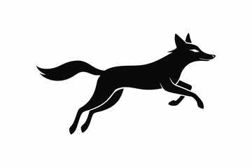 Jackal vector illustration, Jackal jumping isolated on white, Jackal silhouette, Jackal vector art