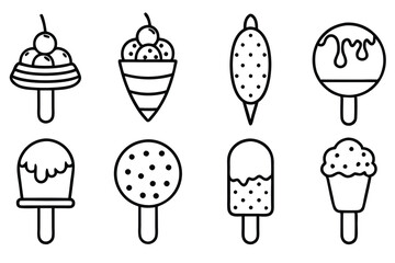 Ice Cream Line Art Symbolic Dessert Concept