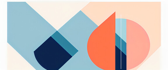 Obraz premium illustrazione con elementi geometrici a tema minimalista astratto contemporaneo