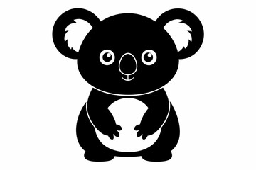 Koala Bear vector illustration, Koala Bear jumping isolated on white, Koala Bear silhouette, Koala Bear vector art