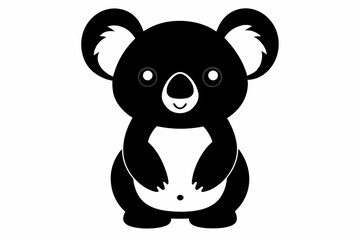 Koala Bear vector illustration, Koala Bear jumping isolated on white, Koala Bear silhouette, Koala Bear vector art