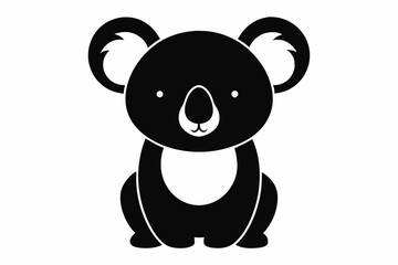 Koala Bear vector illustration, Koala Bear jumping isolated on white, Koala Bear silhouette, Koala Bear vector art