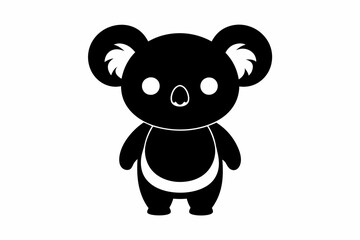 Koala Bear vector illustration, Koala Bear jumping isolated on white, Koala Bear silhouette, Koala Bear vector art