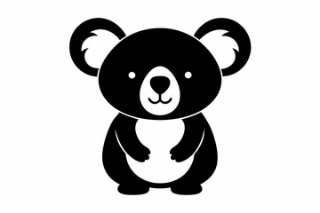 Koala Bear vector illustration, Koala Bear jumping isolated on white, Koala Bear silhouette, Koala Bear vector art
