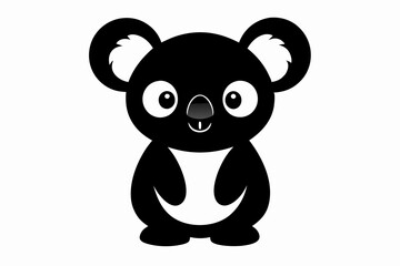 Koala Bear vector illustration, Koala Bear jumping isolated on white, Koala Bear silhouette, Koala Bear vector art