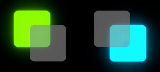 Vibrant Icon Design: Modern Green and Blue Squares