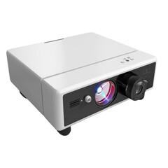 Obraz premium Modern white projector emitting light, suitable for presentations and home theater use
