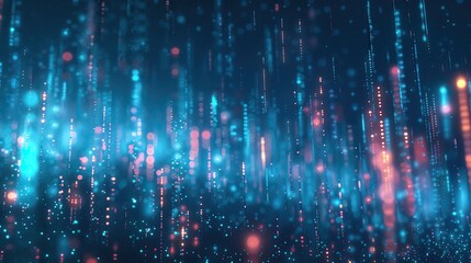 Fototapeta premium Abstract digital blue and red light streaks on a dark background, representing technology, data flow, and futuristic concepts.