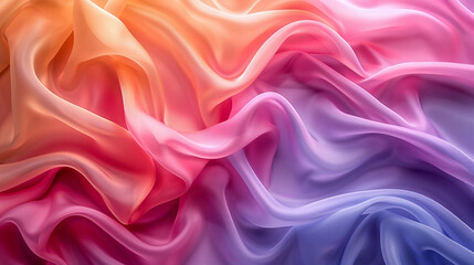 Fototapeta premium pink silk background. wave, spiral. Abstract 3D render of smooth, undulating waves in violet, purple, lilac. smooth, undulating waves. Surreal crystalline wave.