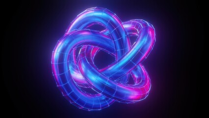 Glow Twisted torus. Computer generated 3d render