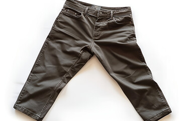 Mens trousers isolated on white clipping path top view