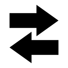 Black vector arrow icon Vector illustration design. Right direction and left direction arrow icon.