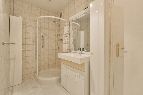 Compact bathroom with modern fixtures in the Netherlands