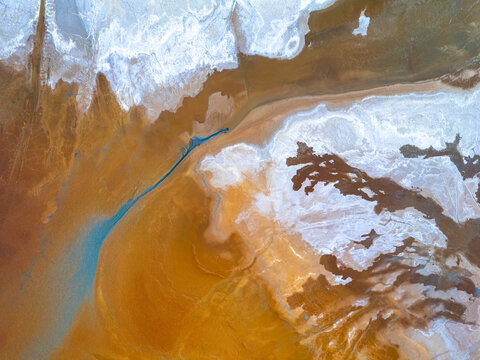 Abstract aerial view of Rio Tinto's toxic landscape