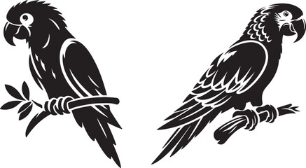 Parrot silhouette vector illustrations art