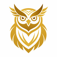 Golden Owl Icon Logo Design Capturing Elegance and Intelligence