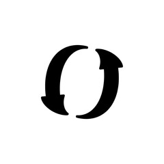 Flat icon of cyclic rotation, recycling recurrence, renewal.