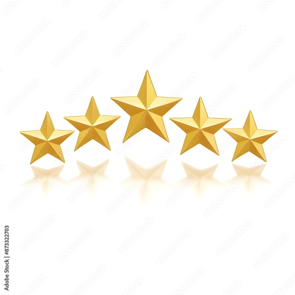 Wall mural five gold stars representing a 5 star review or five star rating