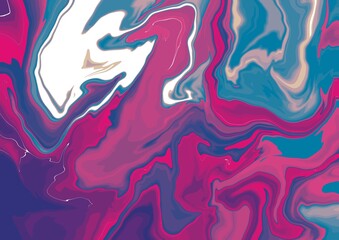 arrière-plan suminagashi/marbrure digitale bleu et rose 