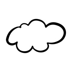 Cloud icon, hand-drawn outline sketch simple doodle outline drawing art illustration