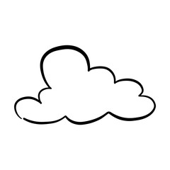 Cloud icon, hand-drawn outline sketch simple doodle outline drawing art illustration